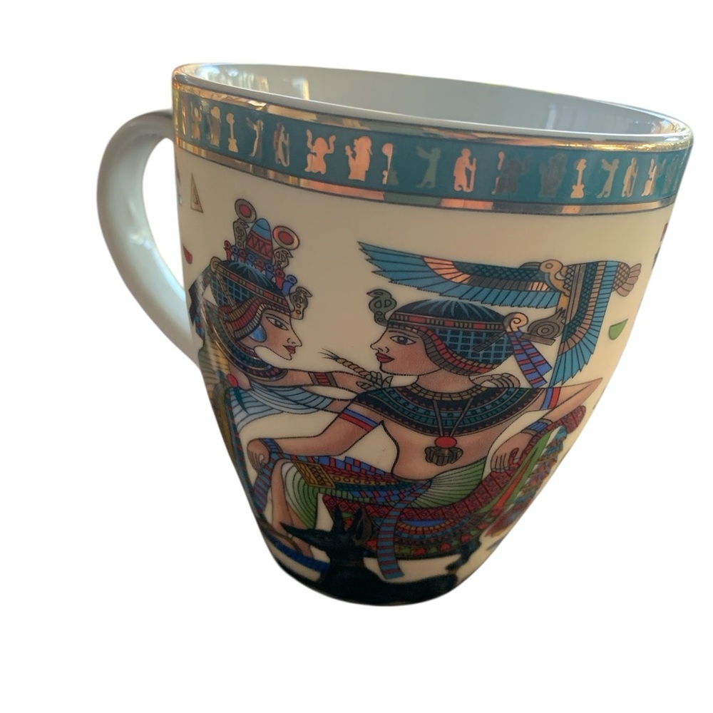 Fathi Mahmoud Limoges Sculpture Egyptian Pharaoh Mug Made in Egypt‎